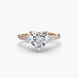 BW James Jewelers setting 9K Rose Gold / Heart Solitaire with Pavé 4
