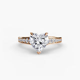 BW James Jewelers setting 9K Rose Gold / Heart Solitaire with Pavé 7