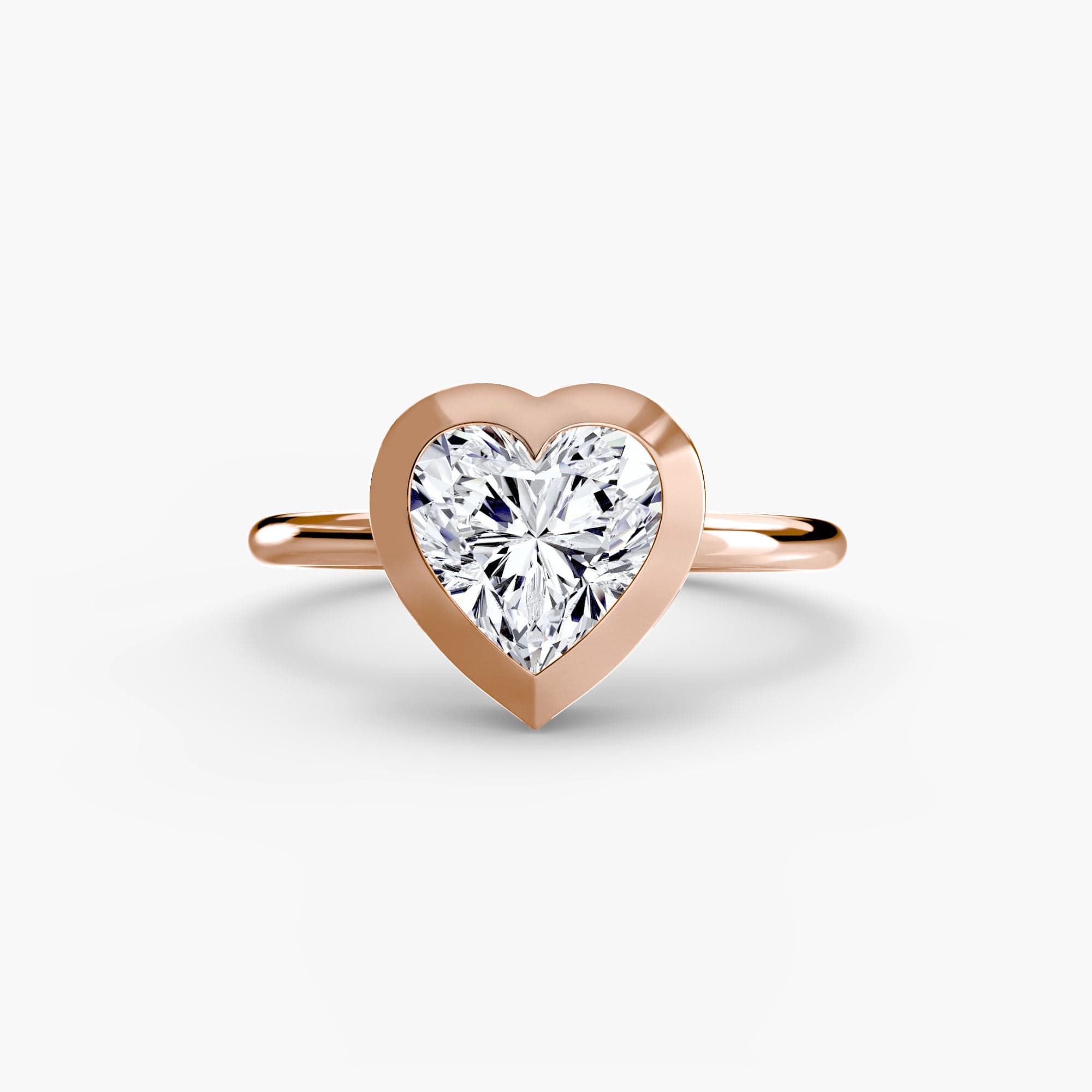 BW James Jewelers setting 9K Rose Gold / Heart The Bezel Set Solitaire