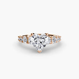 BW James Jewelers setting 9K Rose Gold / Heart The Graduated Accent Ring