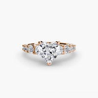 BW James Jewelers setting 9K Rose Gold / Heart The Graduated Accent Ring