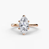 BW James Jewelers setting 9K Rose Gold / Marquise Solitaire ring 1