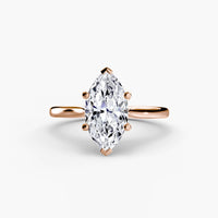 BW James Jewelers setting 9K Rose Gold / Marquise Solitaire ring 1