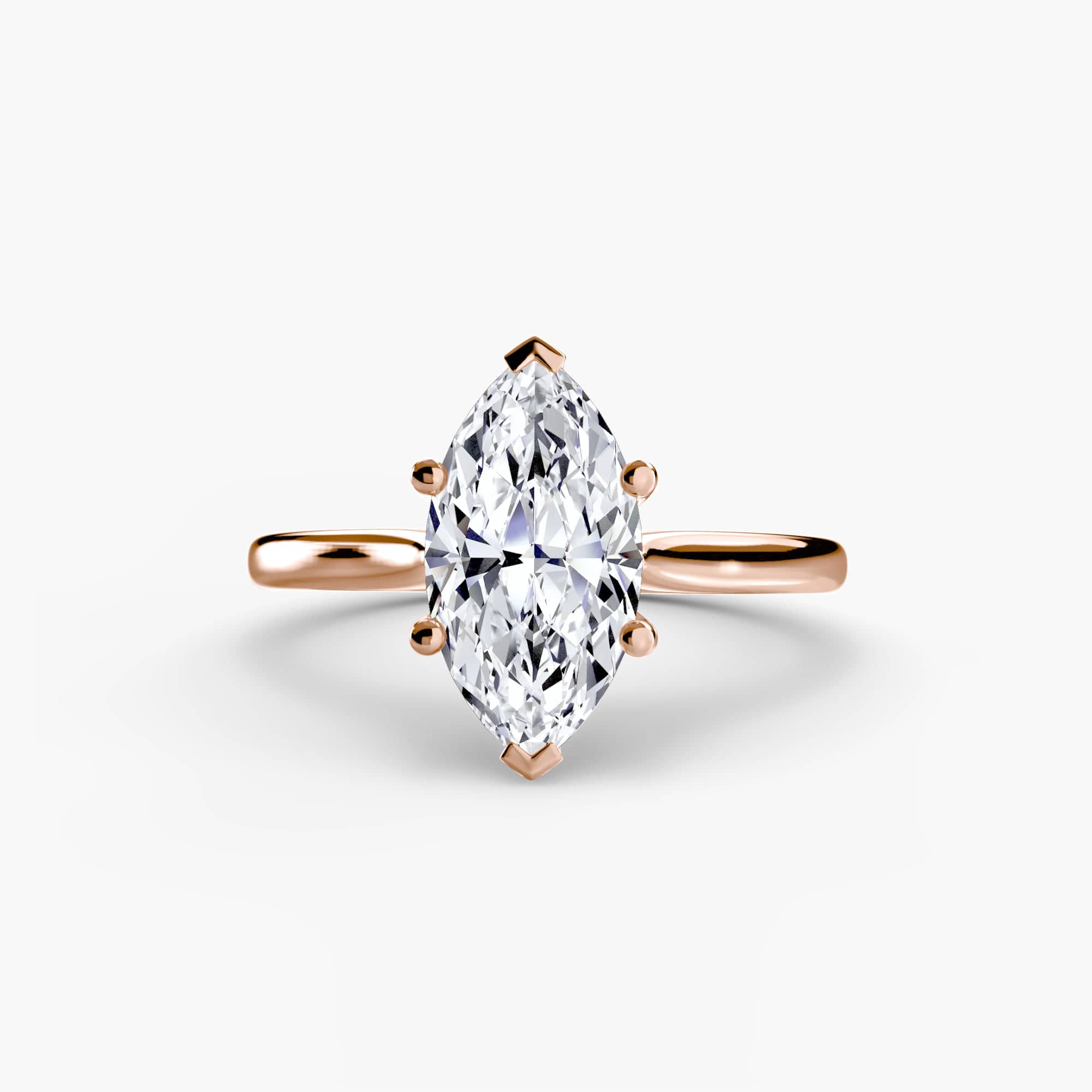 BW James Jewelers setting 9K Rose Gold / Marquise Solitaire ring 1