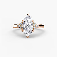 BW James Jewelers setting 9K Rose Gold / Marquise Solitaire with Cluster Shoulders 2