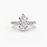 BW James Jewelers setting 9K Rose Gold / Marquise Solitaire with Eternity Pavé 2