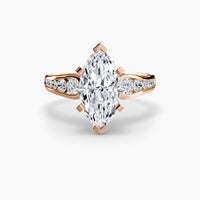 BW James Jewelers setting 9K Rose Gold / Marquise Solitaire with Pavé 2