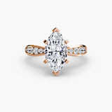 BW James Jewelers setting 9K Rose Gold / Marquise Solitaire with Pavé 3