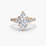 BW James Jewelers setting 9K Rose Gold / Marquise Solitaire with Pavé 4