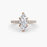 BW James Jewelers setting 9K Rose Gold / Marquise Solitaire with Pavé 6