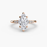BW James Jewelers setting 9K Rose Gold / Marquise Solitaire with Shoulder Accents