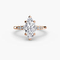 BW James Jewelers setting 9K Rose Gold / Marquise Solitaire with Shoulder Accents