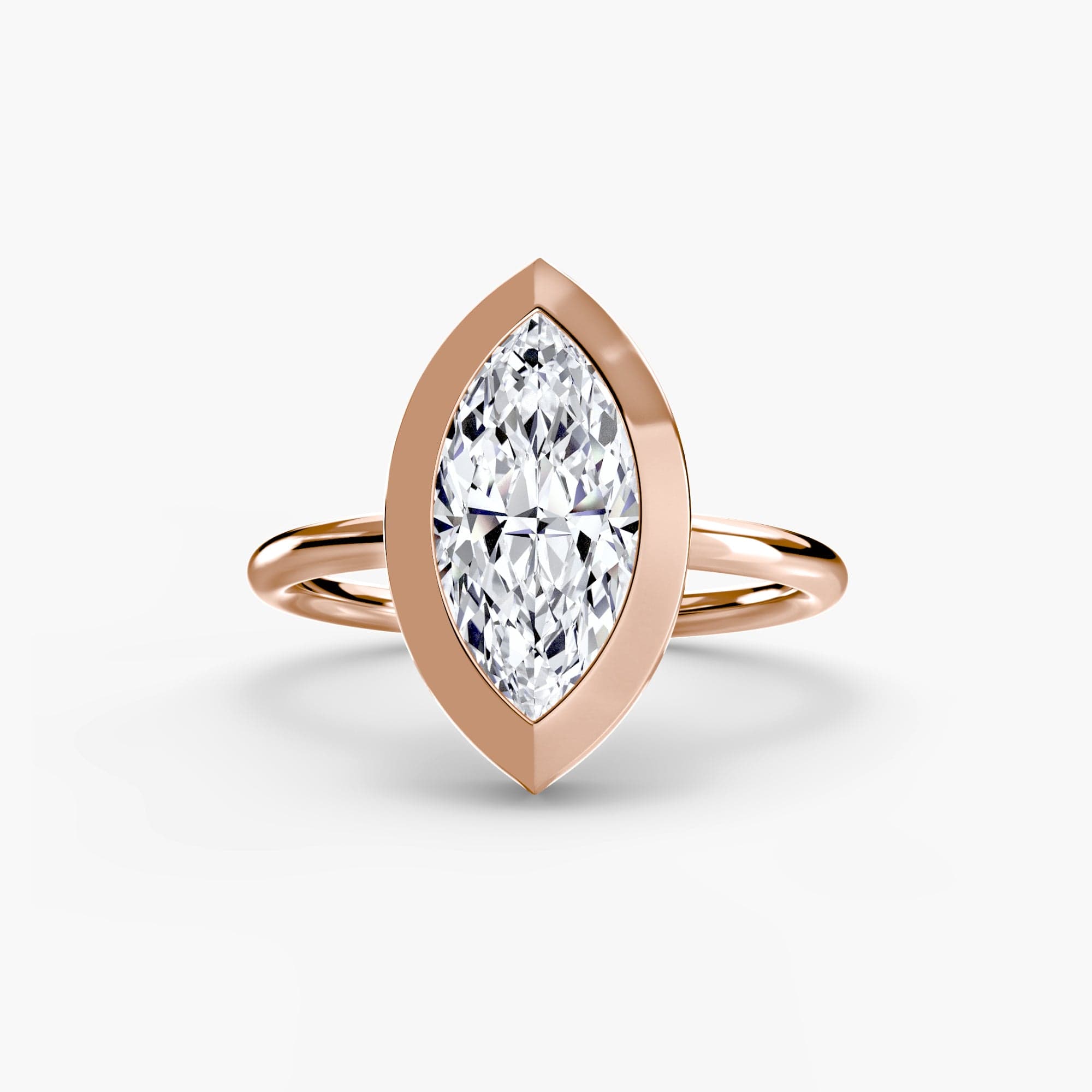 BW James Jewelers setting 9K Rose Gold / Marquise The Bezel Set Solitaire