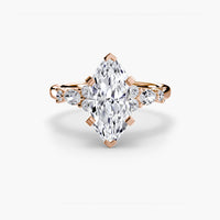 BW James Jewelers setting 9K Rose Gold / Marquise The Floral Accent Solitaire