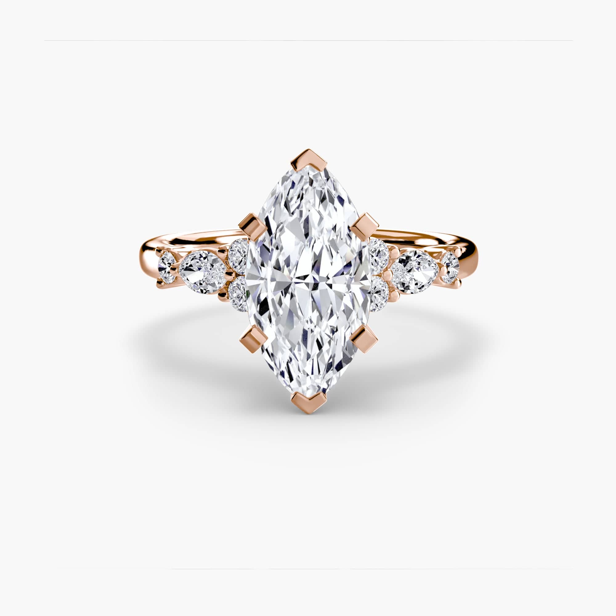 BW James Jewelers setting 9K Rose Gold / Marquise The Floral Accent Solitaire