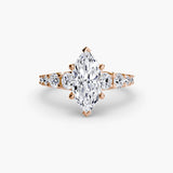 BW James Jewelers setting 9K Rose Gold / Marquise The Graduated Accent Ring
