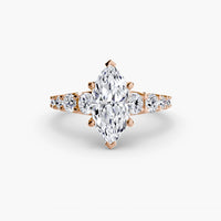 BW James Jewelers setting 9K Rose Gold / Marquise The Graduated Accent Ring