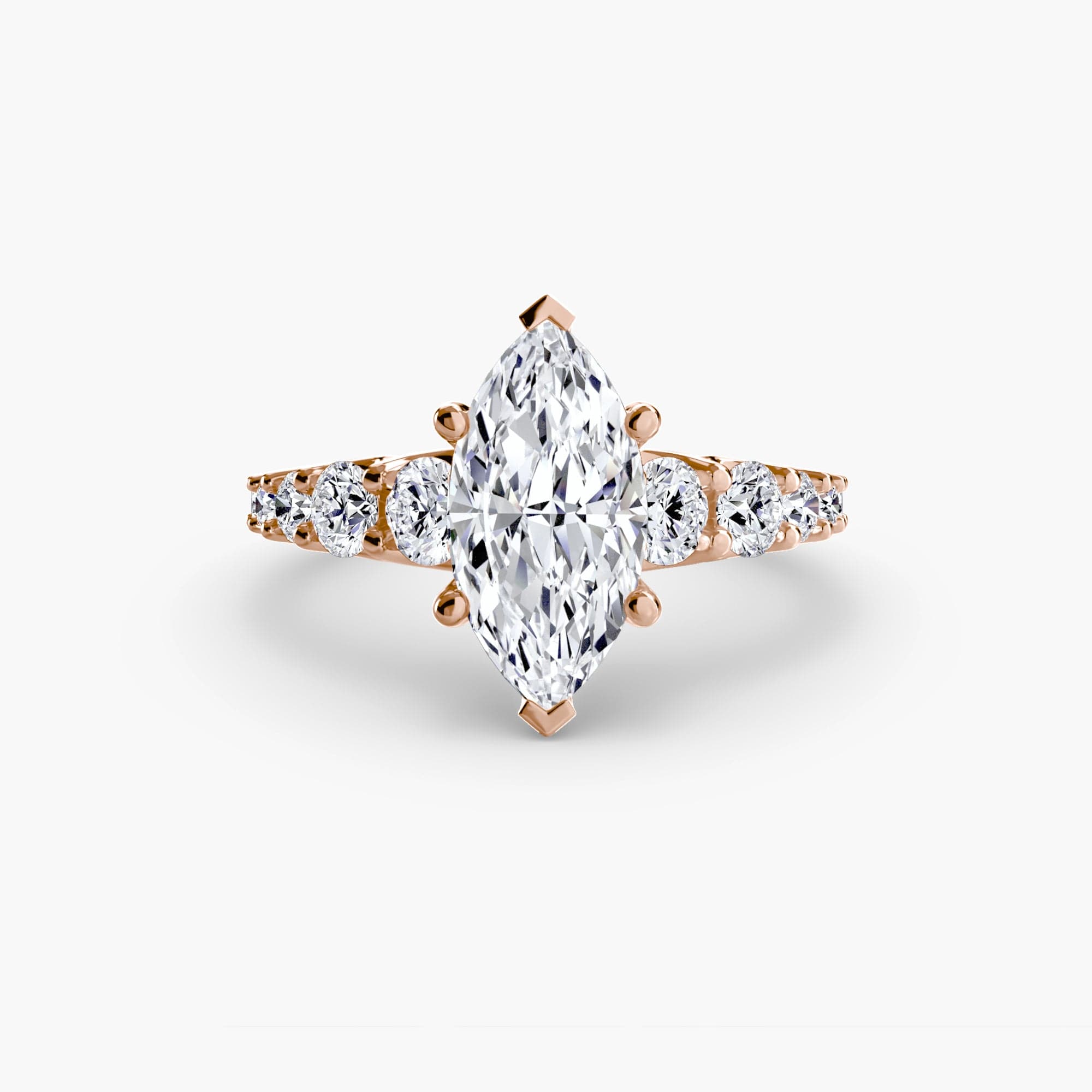 BW James Jewelers setting 9K Rose Gold / Marquise The Graduated Accent Ring