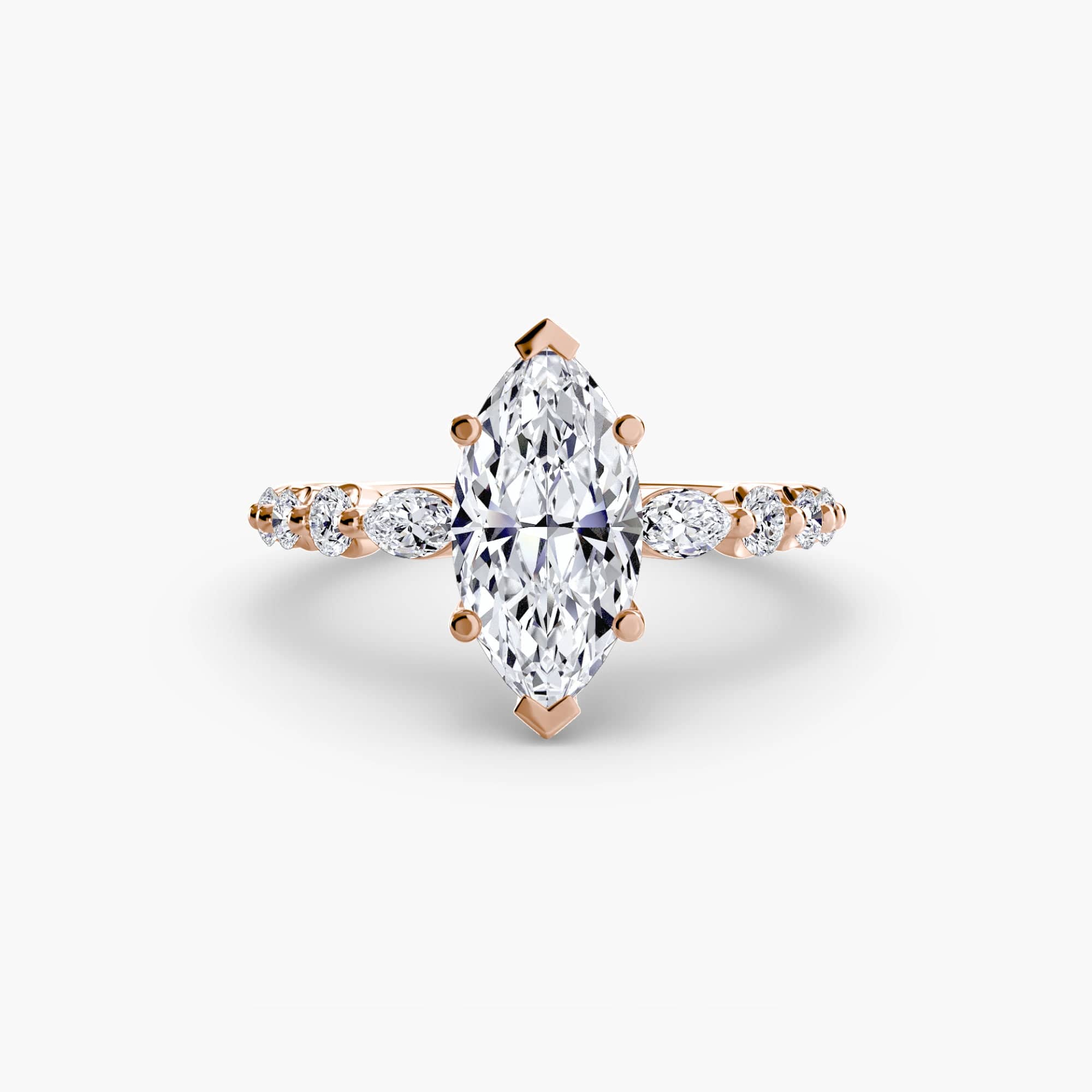 BW James Jewelers setting 9K Rose Gold / Marquise The Tiered Accent Ring