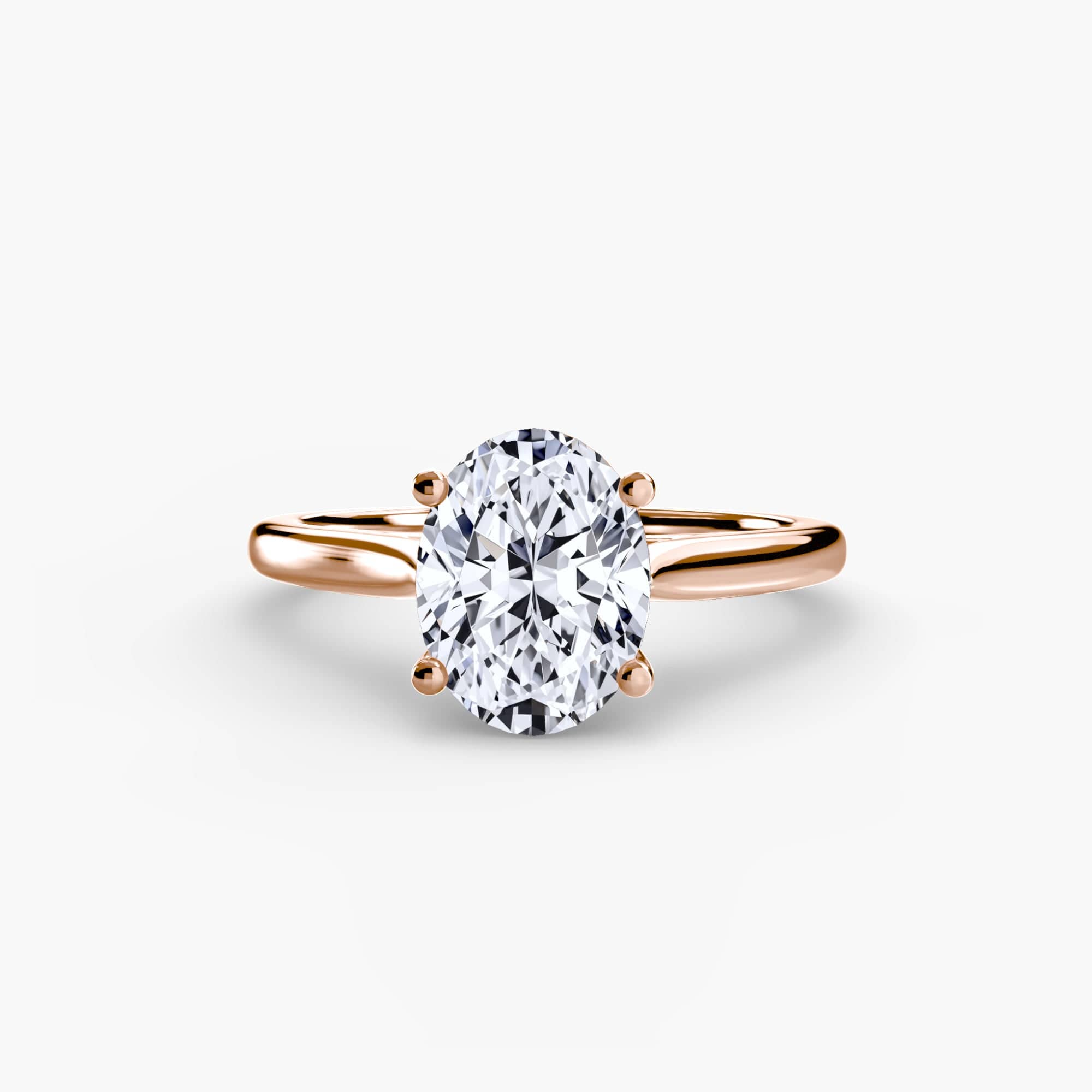 BW James Jewelers setting 9K Rose Gold / Oval Solitaire ring 1