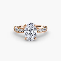 BW James Jewelers setting 9K Rose Gold / Oval Solitaire with Pavé 3