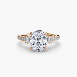 BW James Jewelers setting 9K Rose Gold / Oval Solitaire with Pavé 4