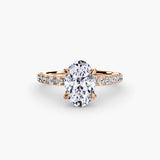 BW James Jewelers setting 9K Rose Gold / Oval Solitaire with Pavé 6