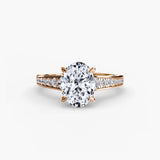 BW James Jewelers setting 9K Rose Gold / Oval Solitaire with Pavé 7