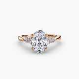 BW James Jewelers setting 9K Rose Gold / Oval Solitaire with Shoulder Accents 2