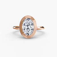 BW James Jewelers setting 9K Rose Gold / Oval The Bezel Set Solitaire