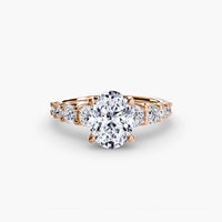 BW James Jewelers setting 9K Rose Gold / Oval The Graduated Accent Ring