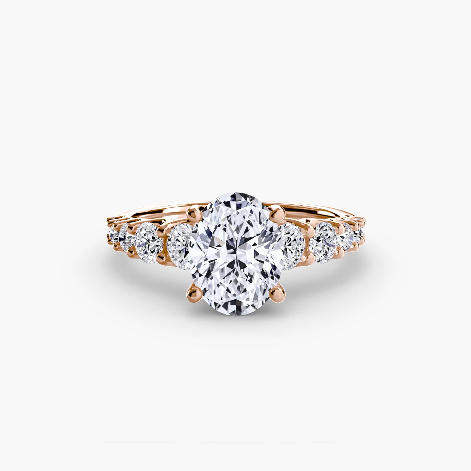 BW James Jewelers setting 9K Rose Gold / Oval The Graduated Accent Ring