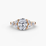 BW James Jewelers setting 9K Rose Gold / Oval The Shoulder Cluster Ring