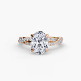 BW James Jewelers setting 9K Rose Gold / Oval The Twisted Pavé Solitaire