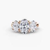 BW James Jewelers setting 9K Rose Gold / Oval Trilogy Oval