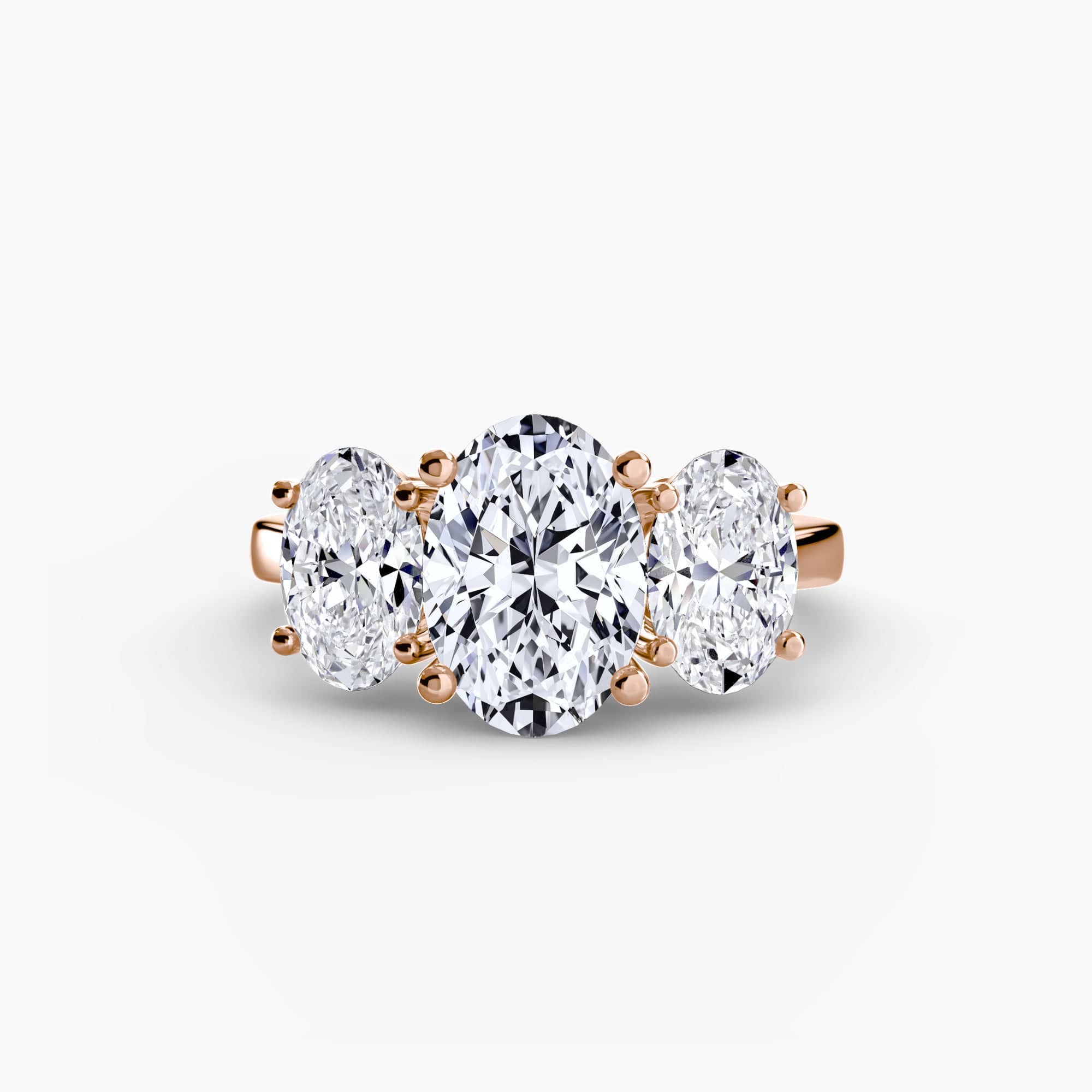 BW James Jewelers setting 9K Rose Gold / Oval Trilogy Oval