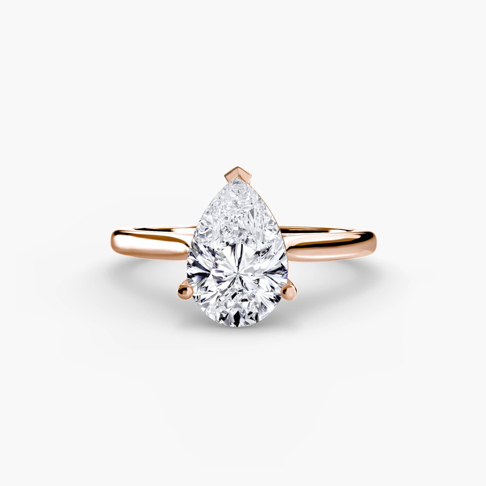 BW James Jewelers setting 9K Rose Gold / Pear Solitaire ring 1