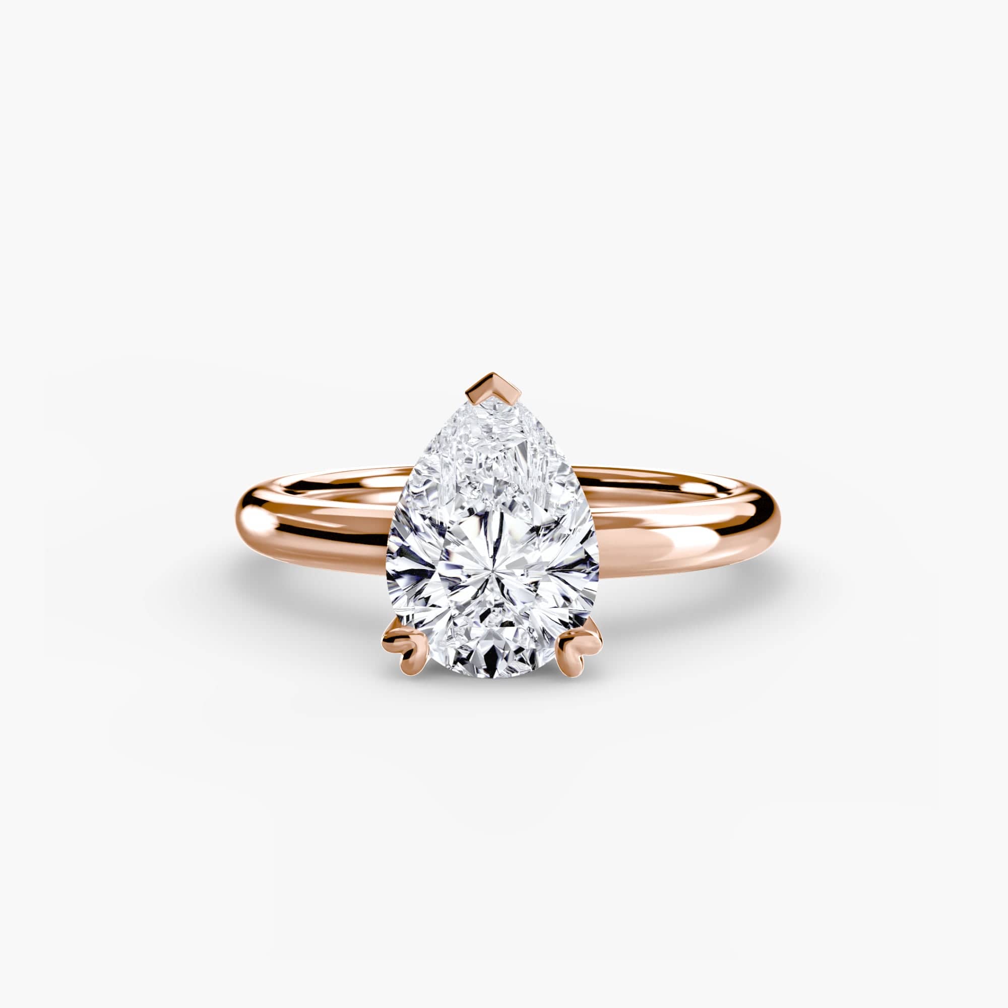 BW James Jewelers setting 9K Rose Gold / Pear Solitaire ring 2