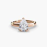 BW James Jewelers setting 9K Rose Gold / Pear Solitaire ring 5