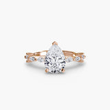 BW James Jewelers setting 9K Rose Gold / Pear Solitaire with Eternity Pavé