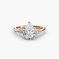 BW James Jewelers setting 9K Rose Gold / Pear Solitaire with Shoulder Accents 2