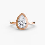 BW James Jewelers setting 9K Rose Gold / Pear The Bezel Set Solitaire