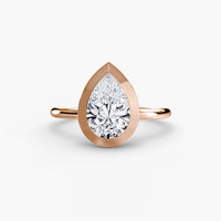 BW James Jewelers setting 9K Rose Gold / Pear The Bezel Set Solitaire