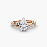 BW James Jewelers setting 9K Rose Gold / Pear The Emerald Twist Pavé Ring