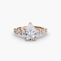 BW James Jewelers setting 9K Rose Gold / Pear The Graduated Accent Ring
