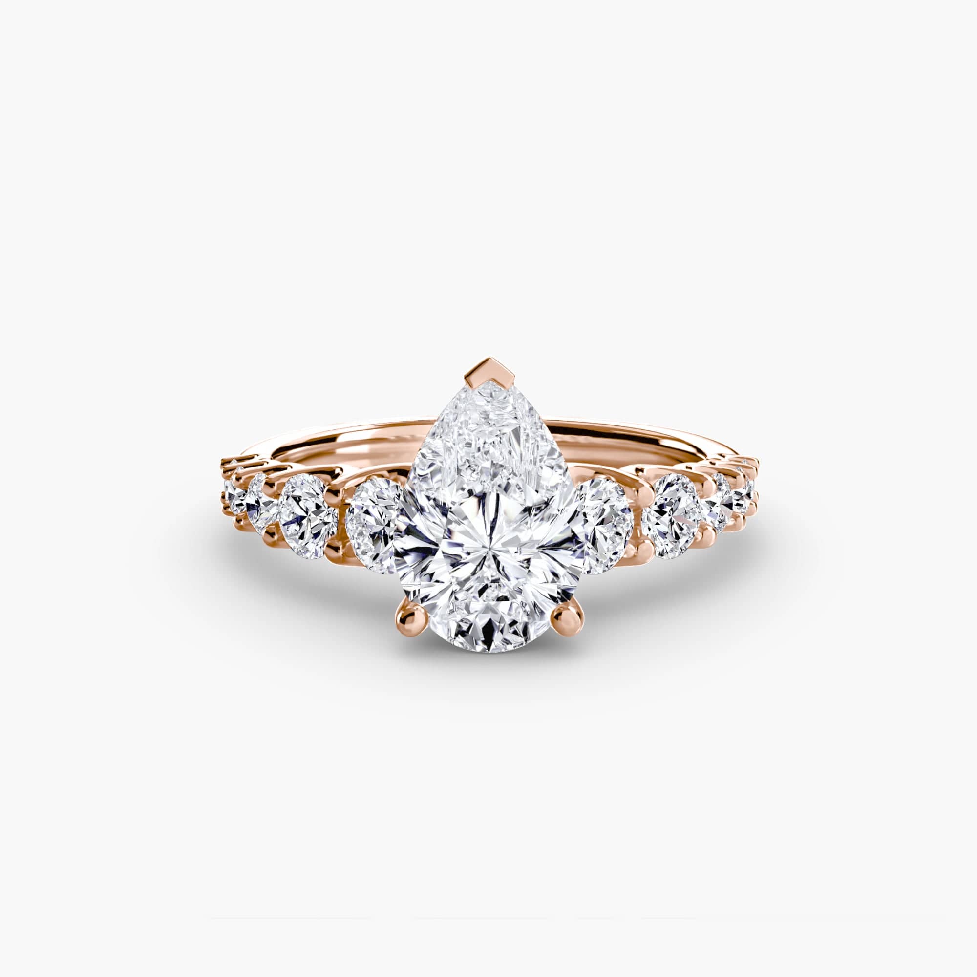 BW James Jewelers setting 9K Rose Gold / Pear The Graduated Accent Ring