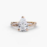 BW James Jewelers setting 9K Rose Gold / Pear The Twisted Pavé Solitaire