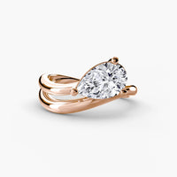BW James Jewelers setting 9K Rose Gold / Pear The Wave Ring 2