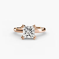 BW James Jewelers setting 9K Rose Gold / Princess Solitaire ring 2