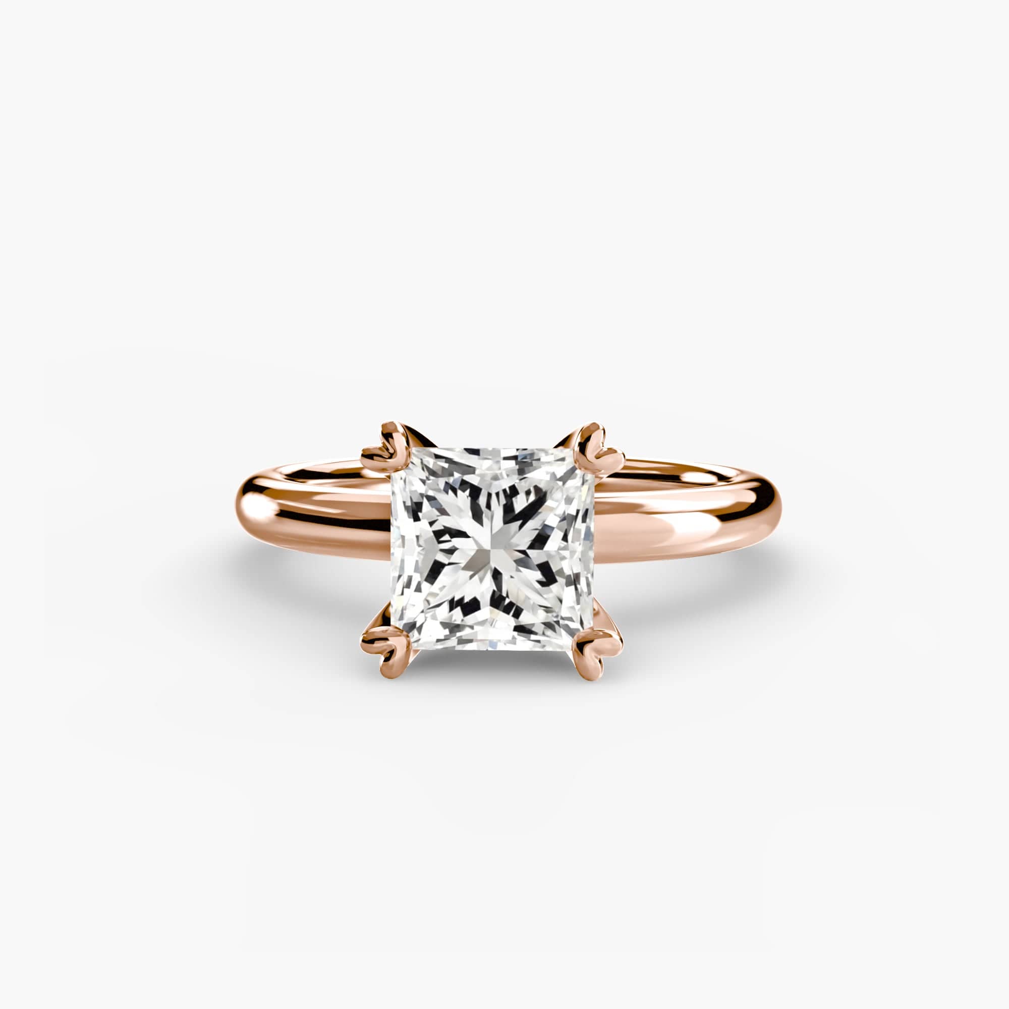 BW James Jewelers setting 9K Rose Gold / Princess Solitaire ring 2